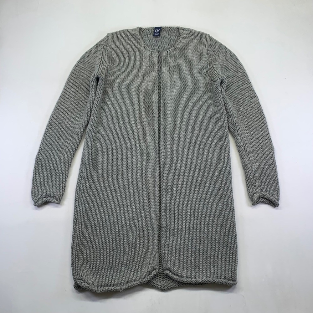 Vintage GAP Womens Knit Open Front Duster Cardigan Sweater Medium Long